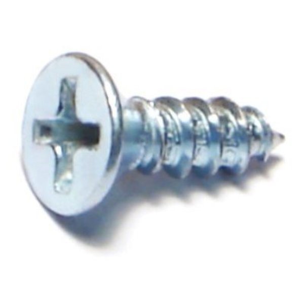 Midwest Fastener Sheet Metal Screw, #8 x 1/2 in, Zinc Plated Steel Flat Head Phillips Drive, 60 PK 63653